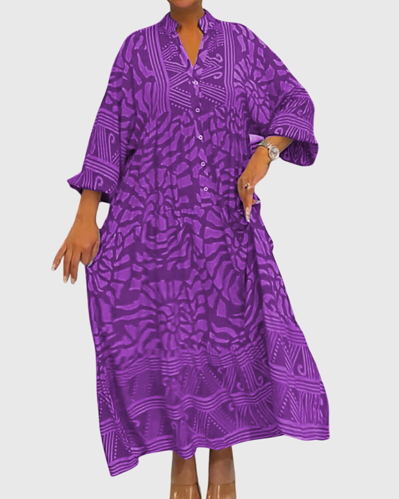 McKinley - V-Neck Printed Maxi Dress