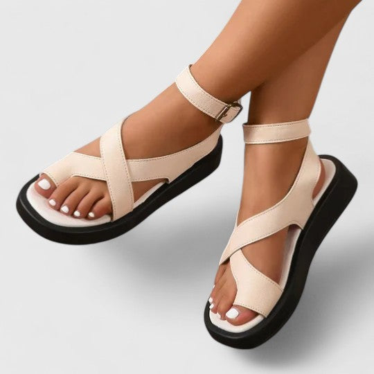 Lalaine women elegant flat sandals with adjustable straps and padded insole