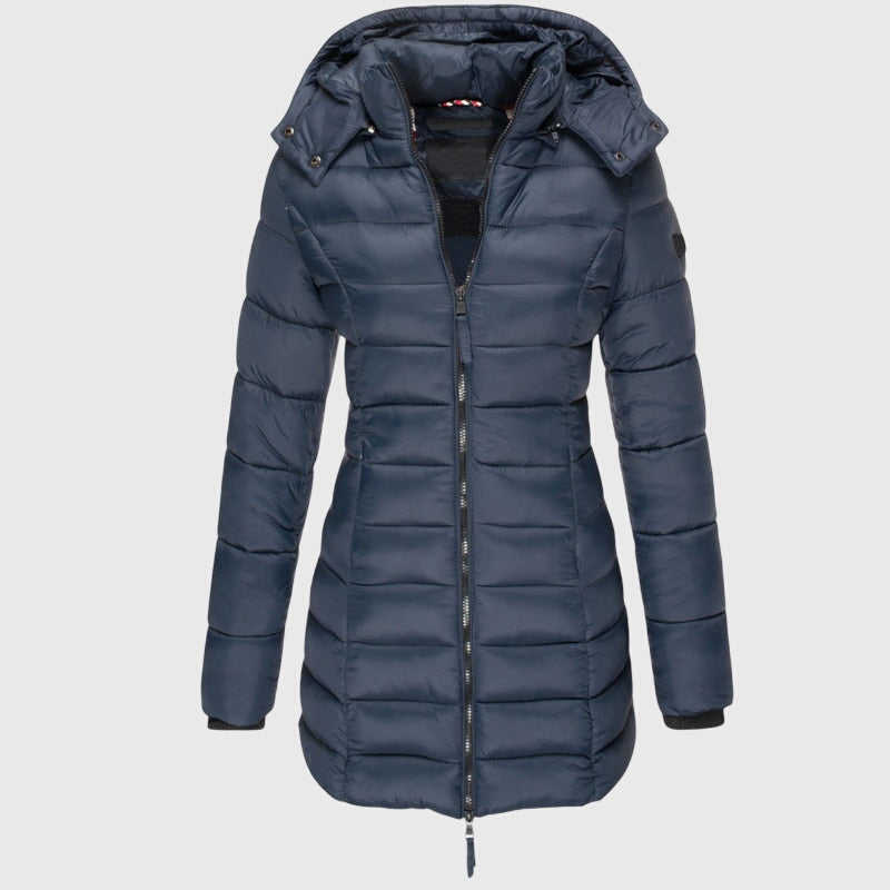 Elise long puffer coat with hood