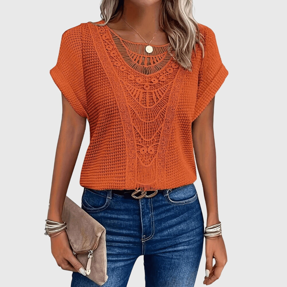 Lucie - Ibiza Lace Accent Breathable Blouse