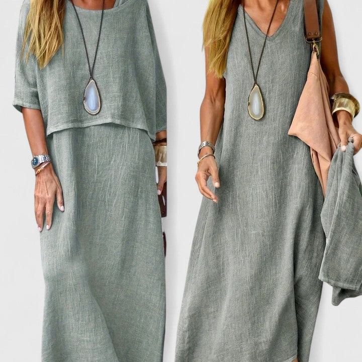 Harlyne - Elegant Top and Skirt Two-Piece Set