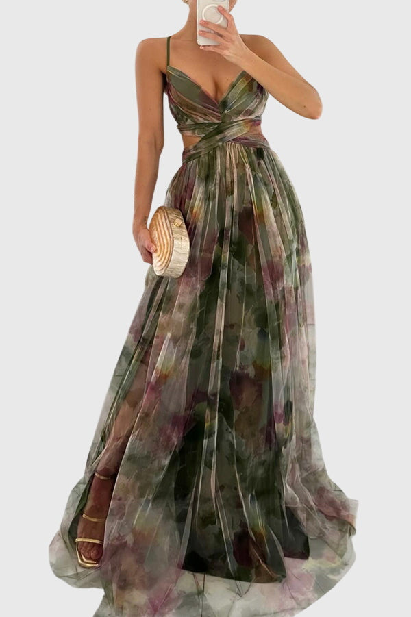 June Floral Criss-Cross Maxi Dress