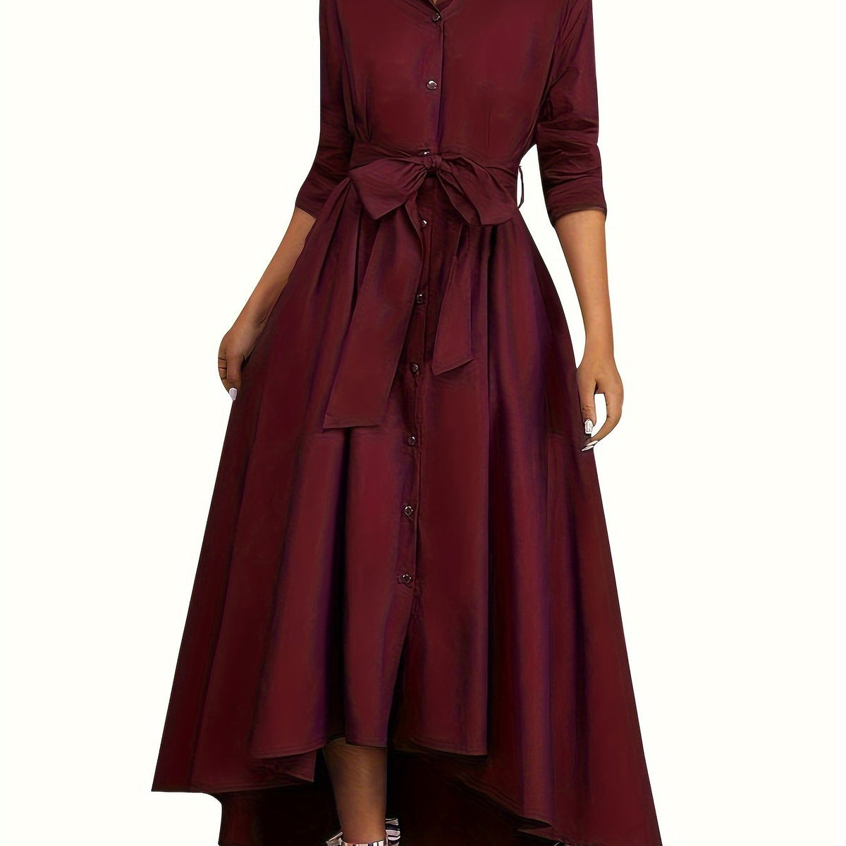 Marianne | Button-Front Holiday Maxi Dress