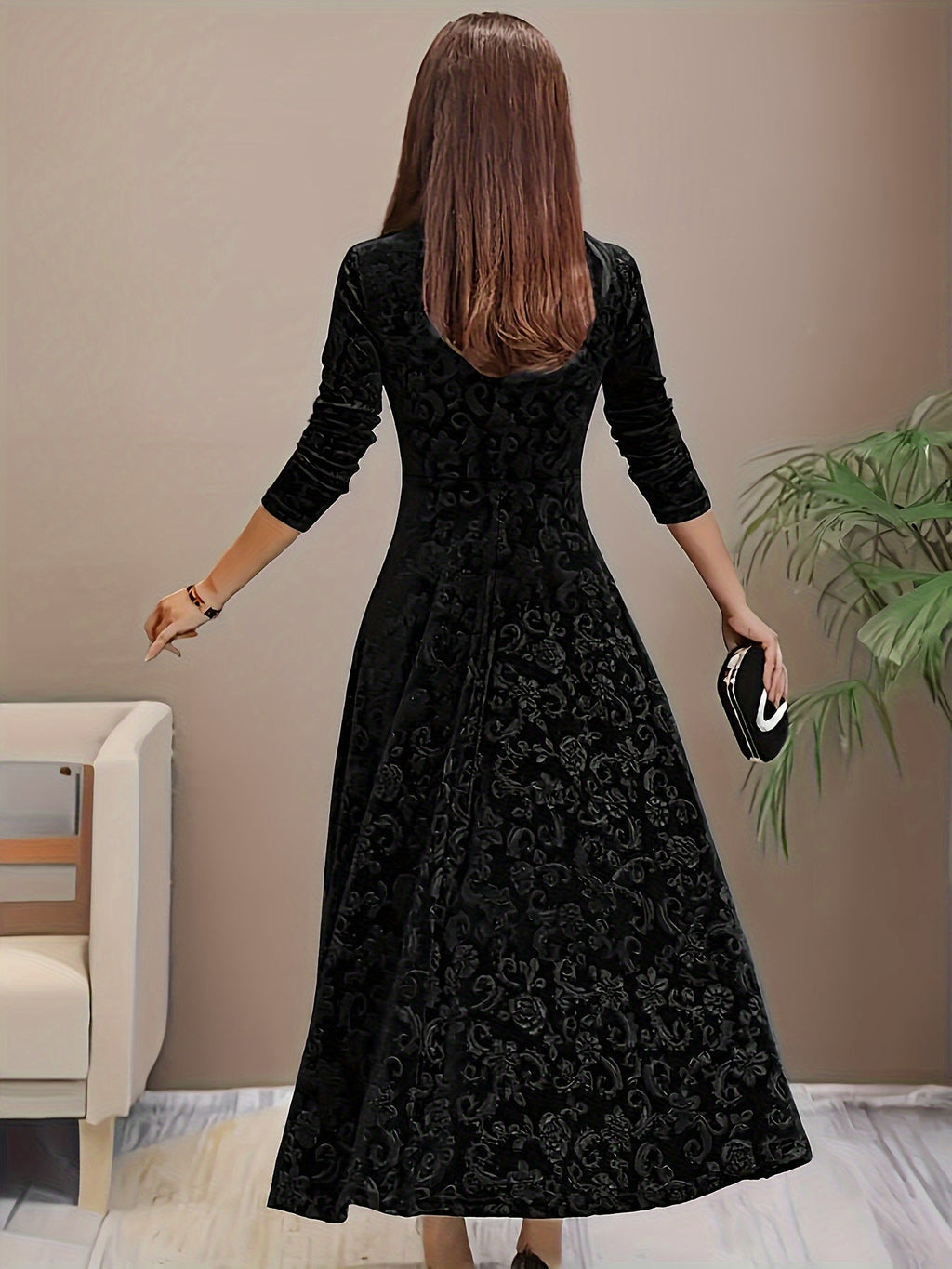 Dorothy | Patterned Square-Neck Maxi Dress