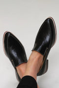 Thalia sculpted minimalist handcrafted leather loafers