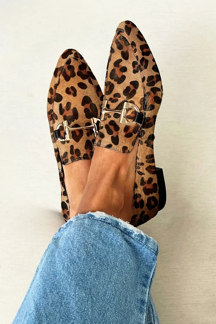 Gia - Elegant Leopard Loafers