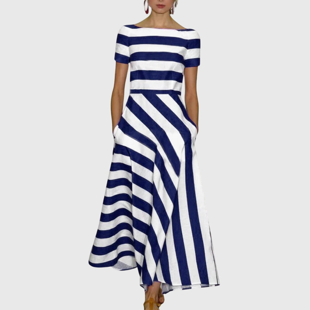 Carly | Handcrafted Striped Midi Dress