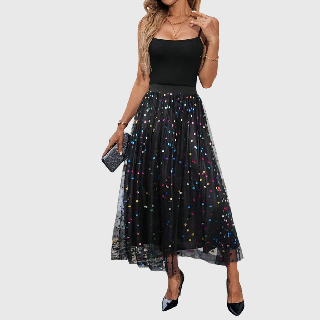 Manon pleated skirt with a light flowing drape