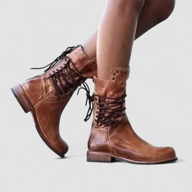 Lea - Lace-Up Western Boots