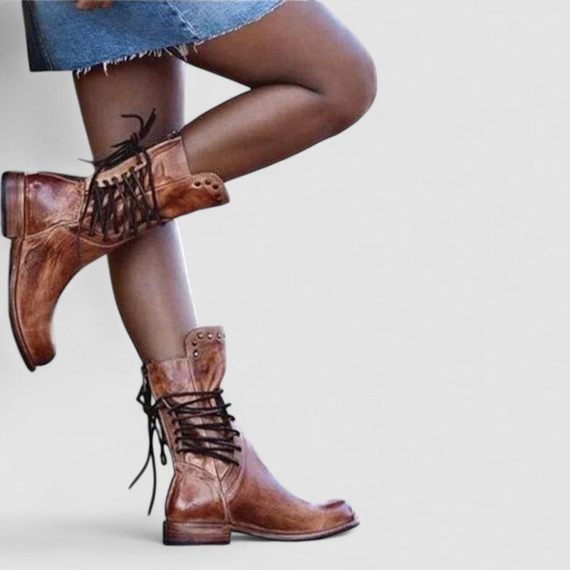 Lea - Lace-Up Western Boots