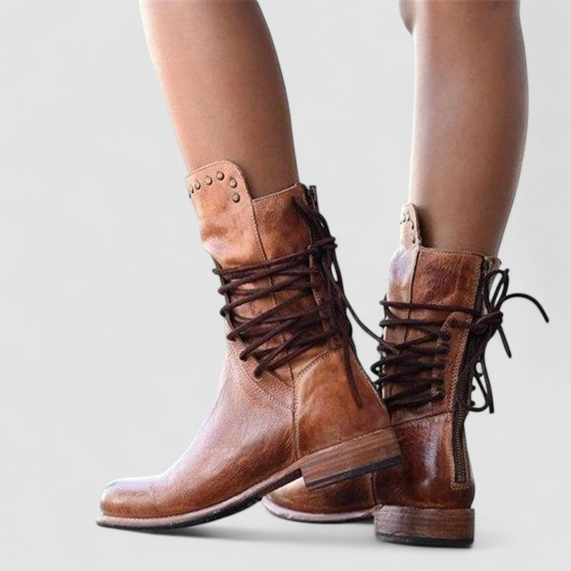 Lea - Lace-Up Western Boots