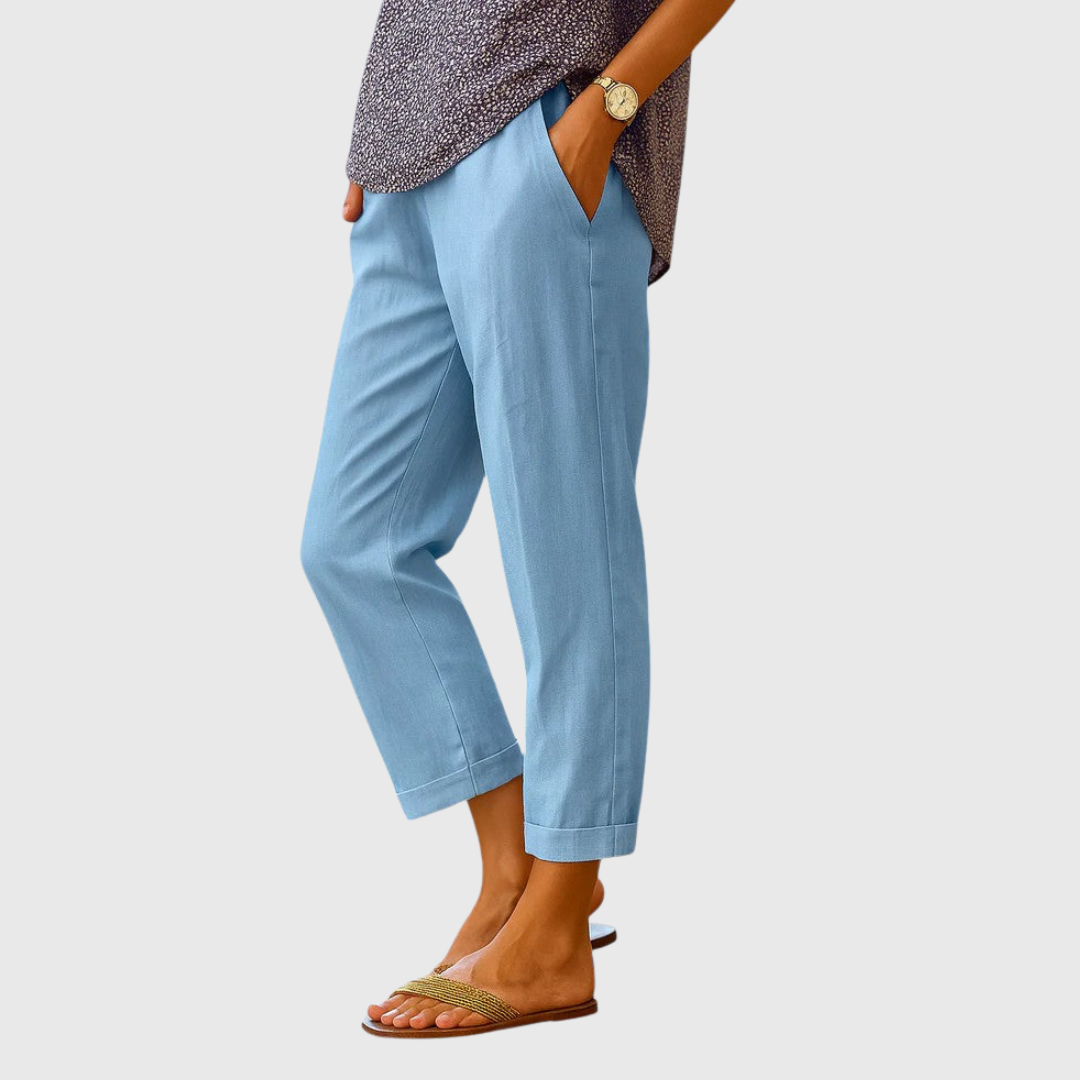 Clemence elegant straight-leg pants with concealed side pockets