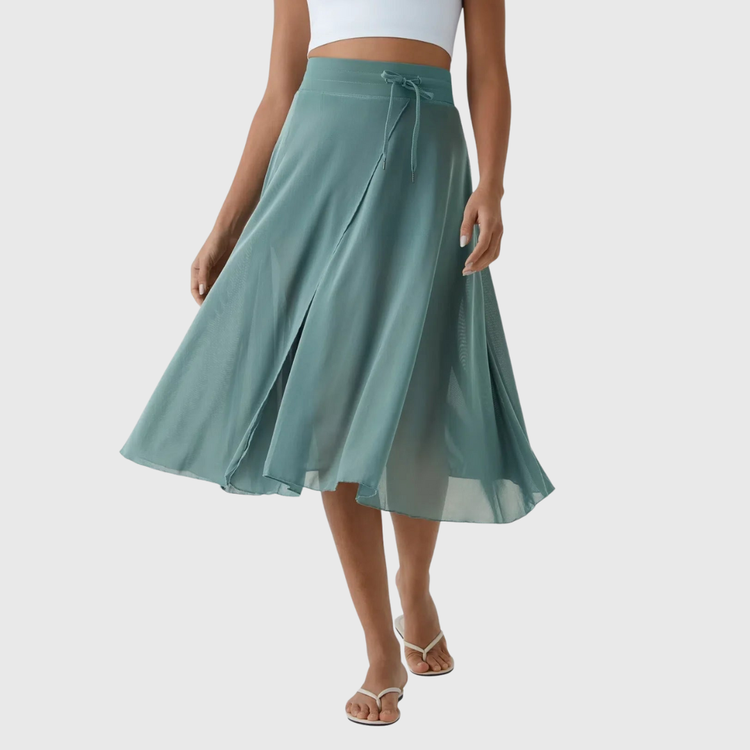Clemence elegant high-waisted 2-in-1 skirt with airy drape