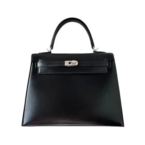 Maia elegant handmade leather trapezoid tote bag