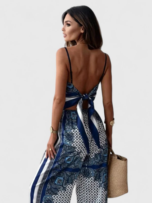 Carmen - Sophisticated Tie-Detail Two-Piece Set