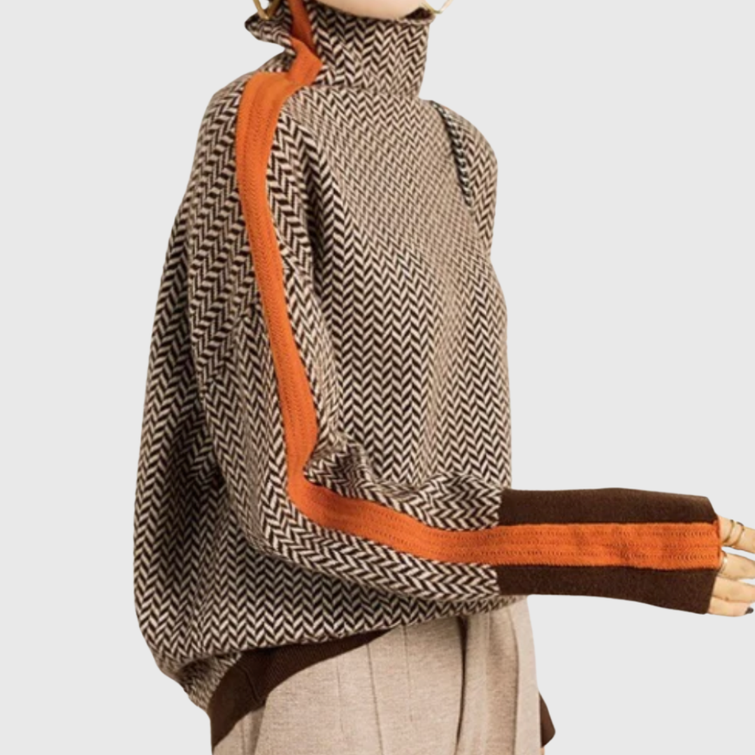 Eleonore luxury chevron turtleneck sweater