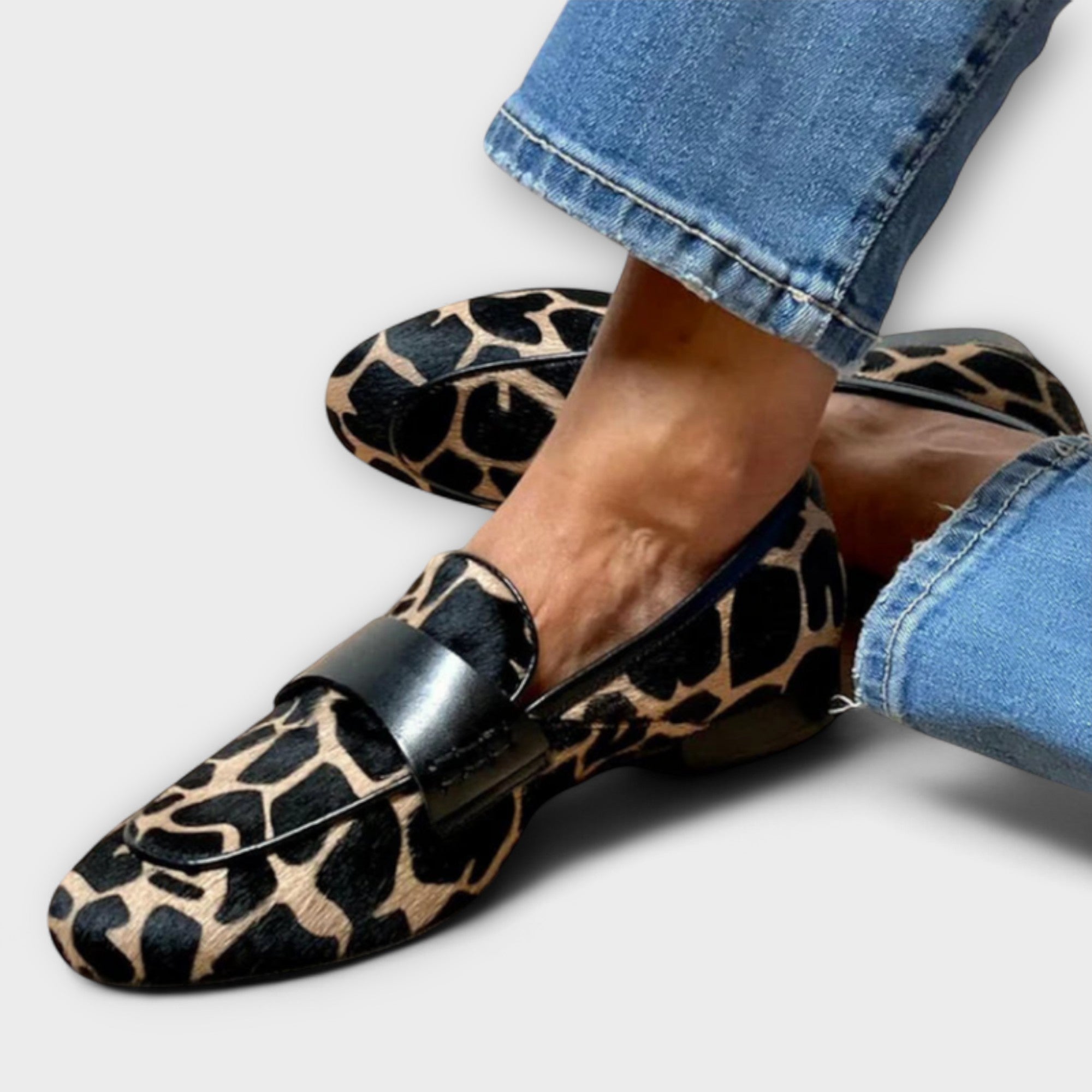 Leonie classic leopard print handcrafted leather loafers