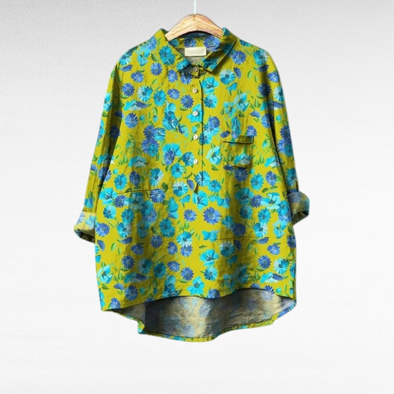 Axelle elegant summer blouse with artistic pattern