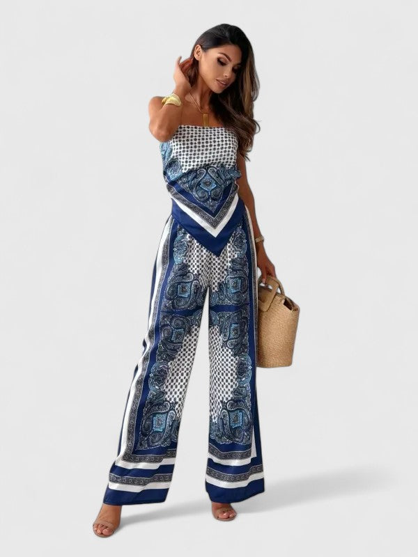 Carmen - Sophisticated Tie-Detail Two-Piece Set