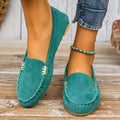 Blue-green Moccasin Ballerinas