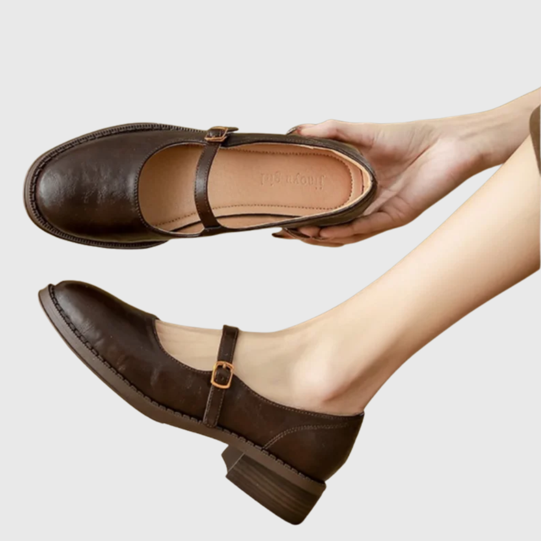 Manon classic cushioned block heel Mary Janes with adjustable strap