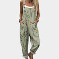 Green Flowers Overalls