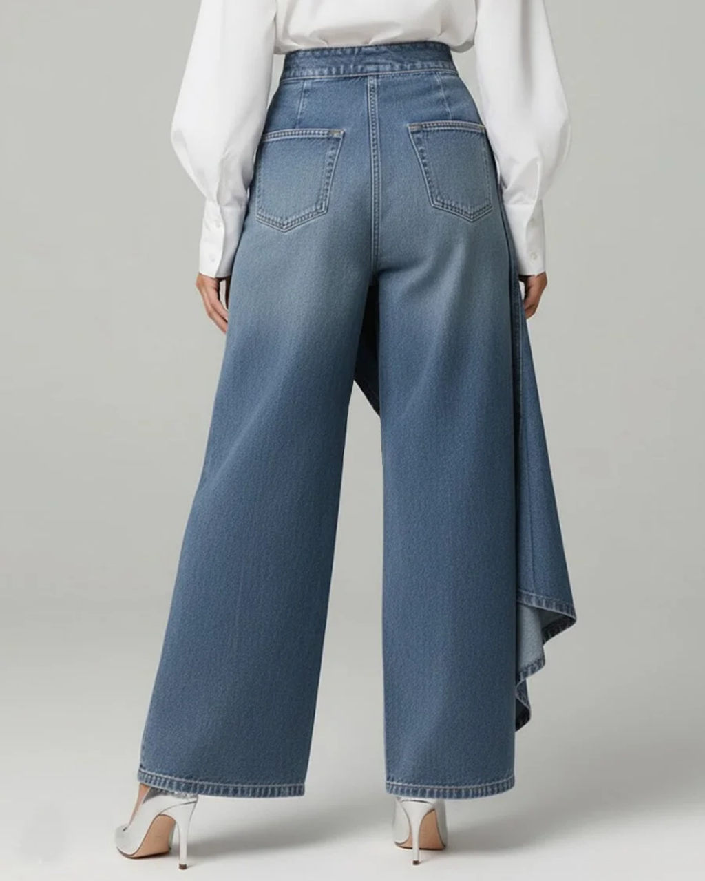 Maelys - Tie-Waist Denim Trousers