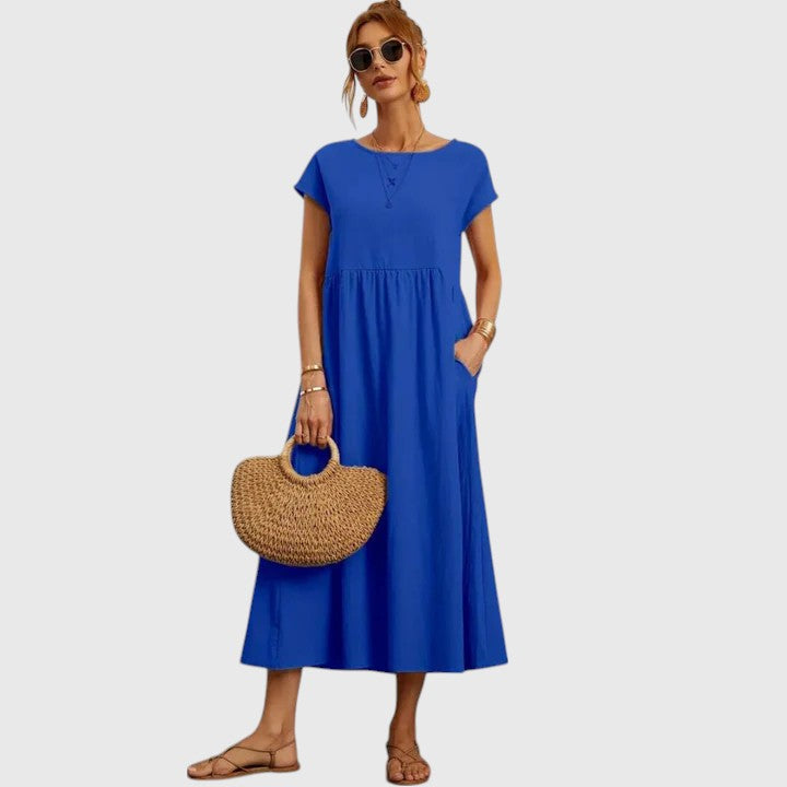 Fenella | Crewneck Pocket Midi Dress