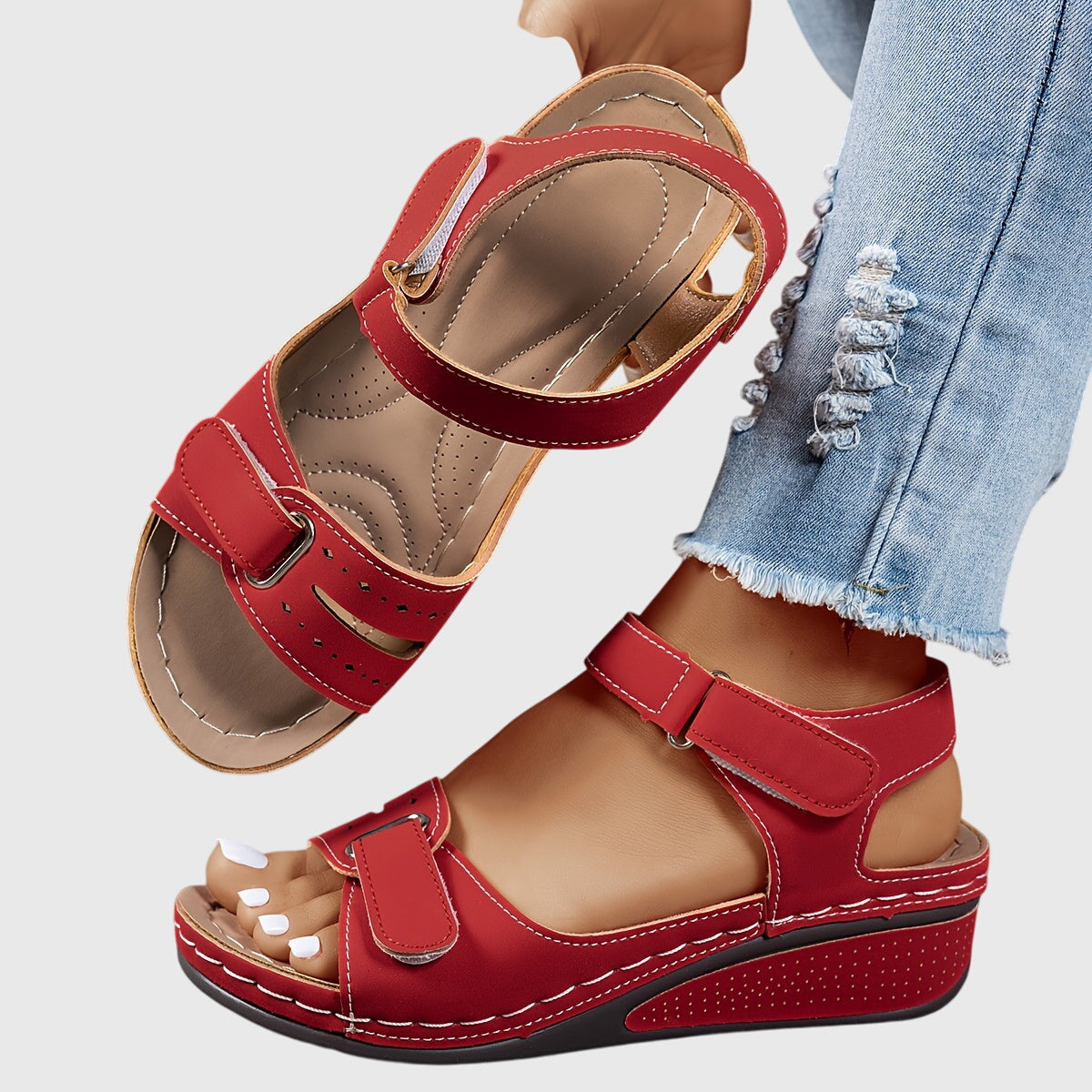 Crystal stability cushion support sandals