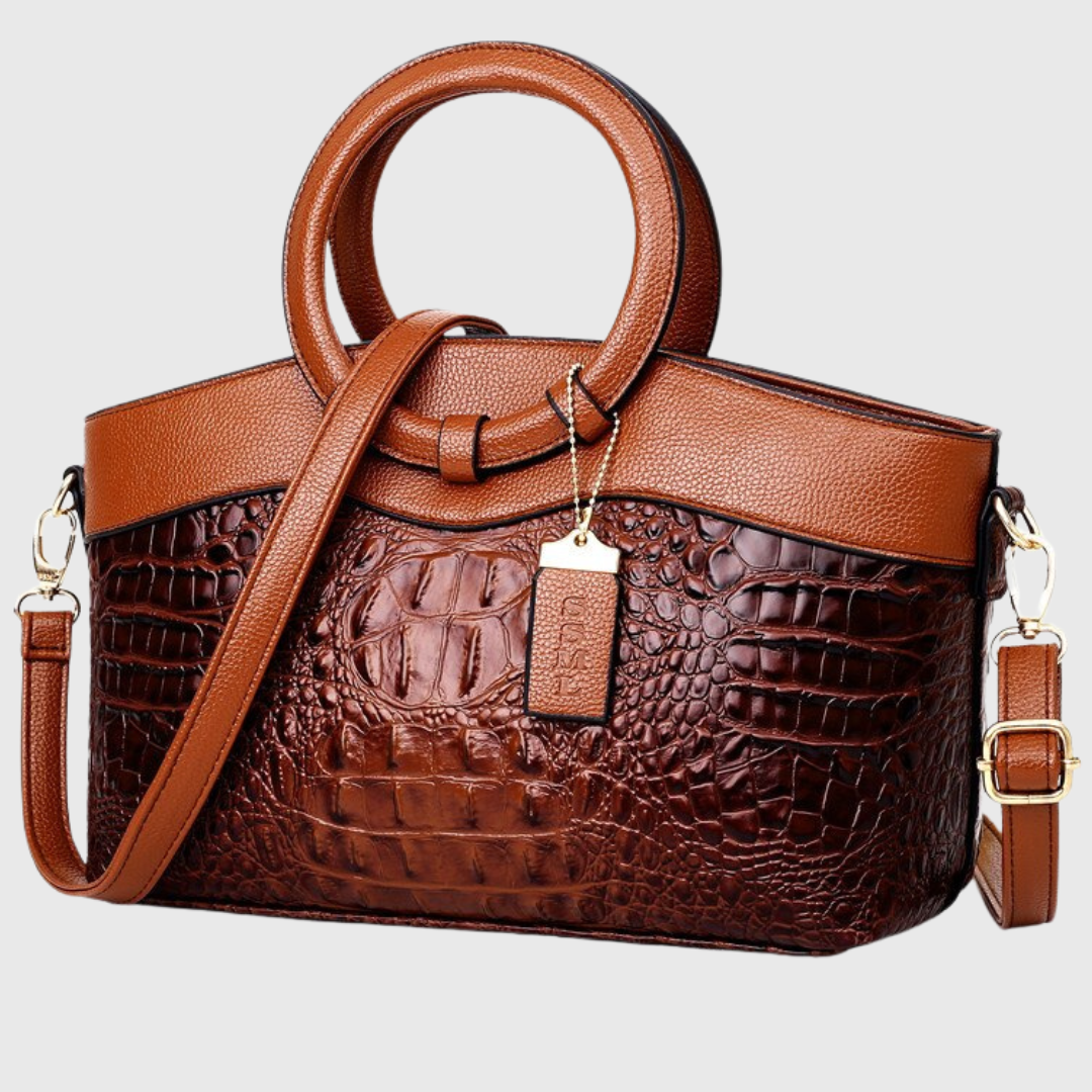 Rosalie classic croc embossed everyday handbag