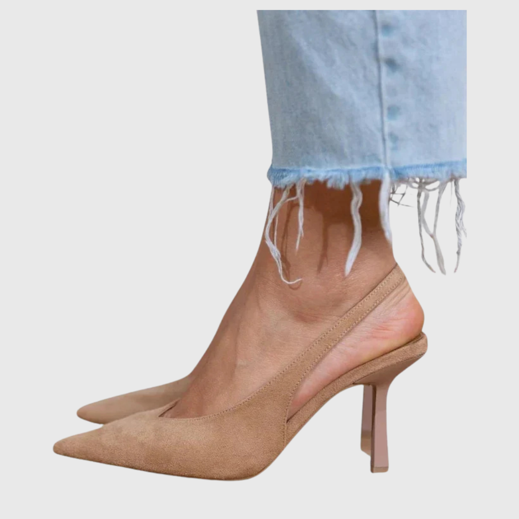 Ysabelinne elegant nude slingback heels
