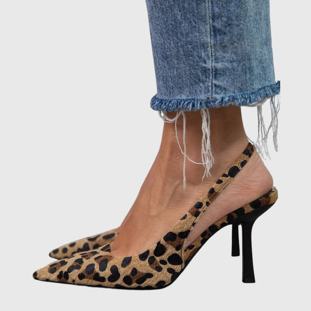 Rai pointed toe mid heel support pumps