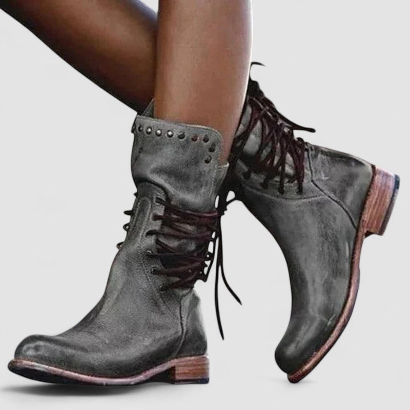Lea - Lace-Up Western Boots