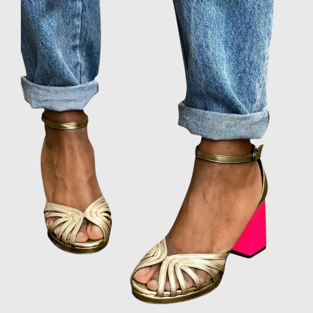 Noelyrah open toe heels with ankle strap
