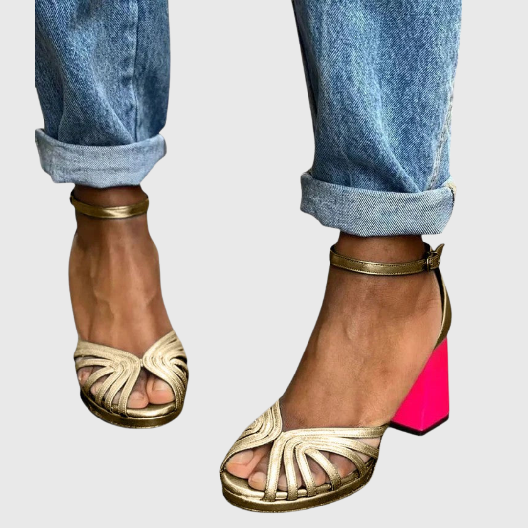 Noelyrah open toe heels with ankle strap