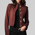 Bianca structured button jacket with gold details