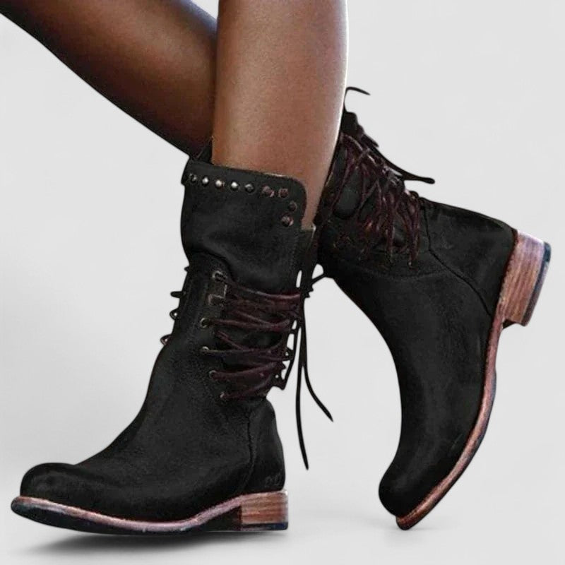 Lea - Lace-Up Western Boots