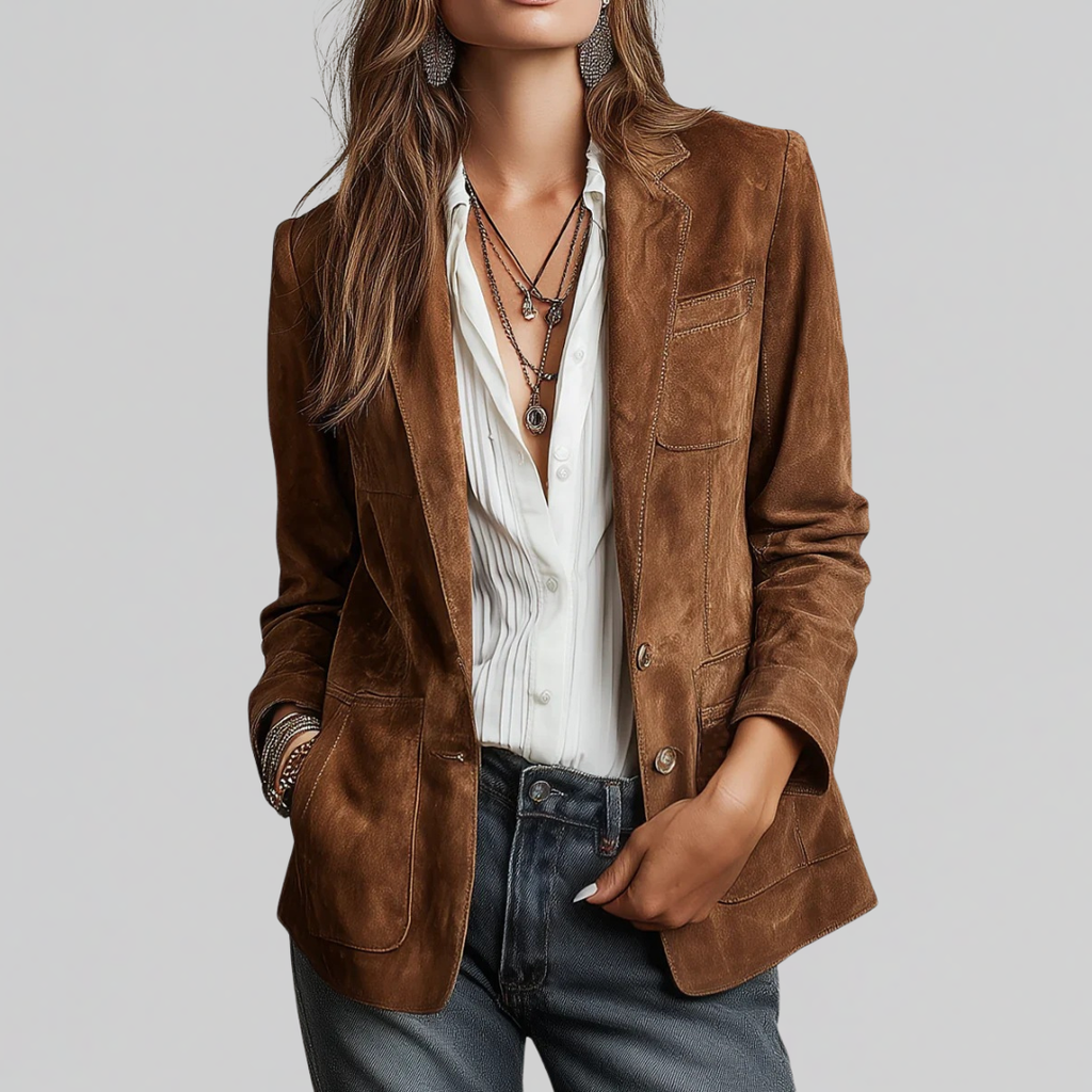 Brenda soft suede blazer for women