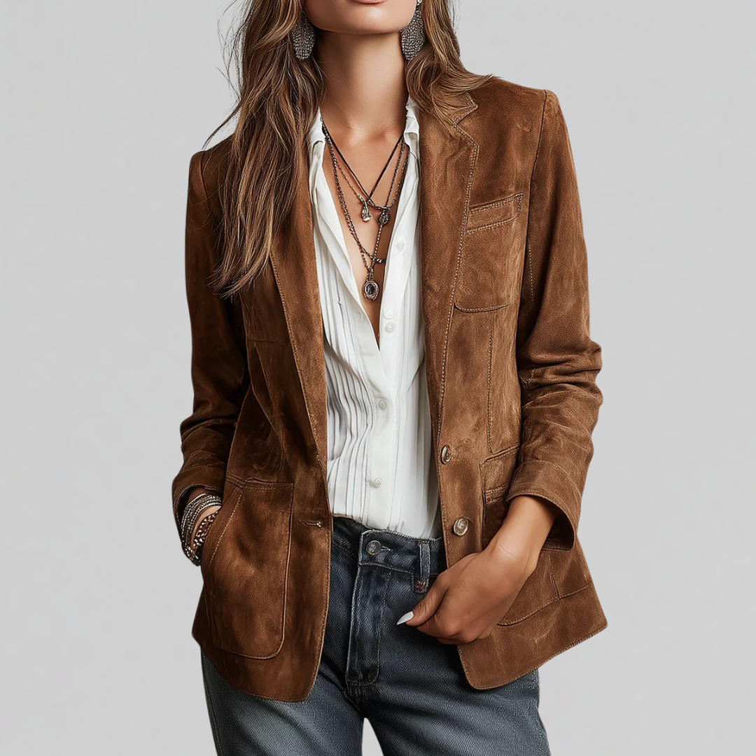 Brenda soft suede blazer for women