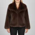 Bianca luxury faux fur coat with wide collar for women