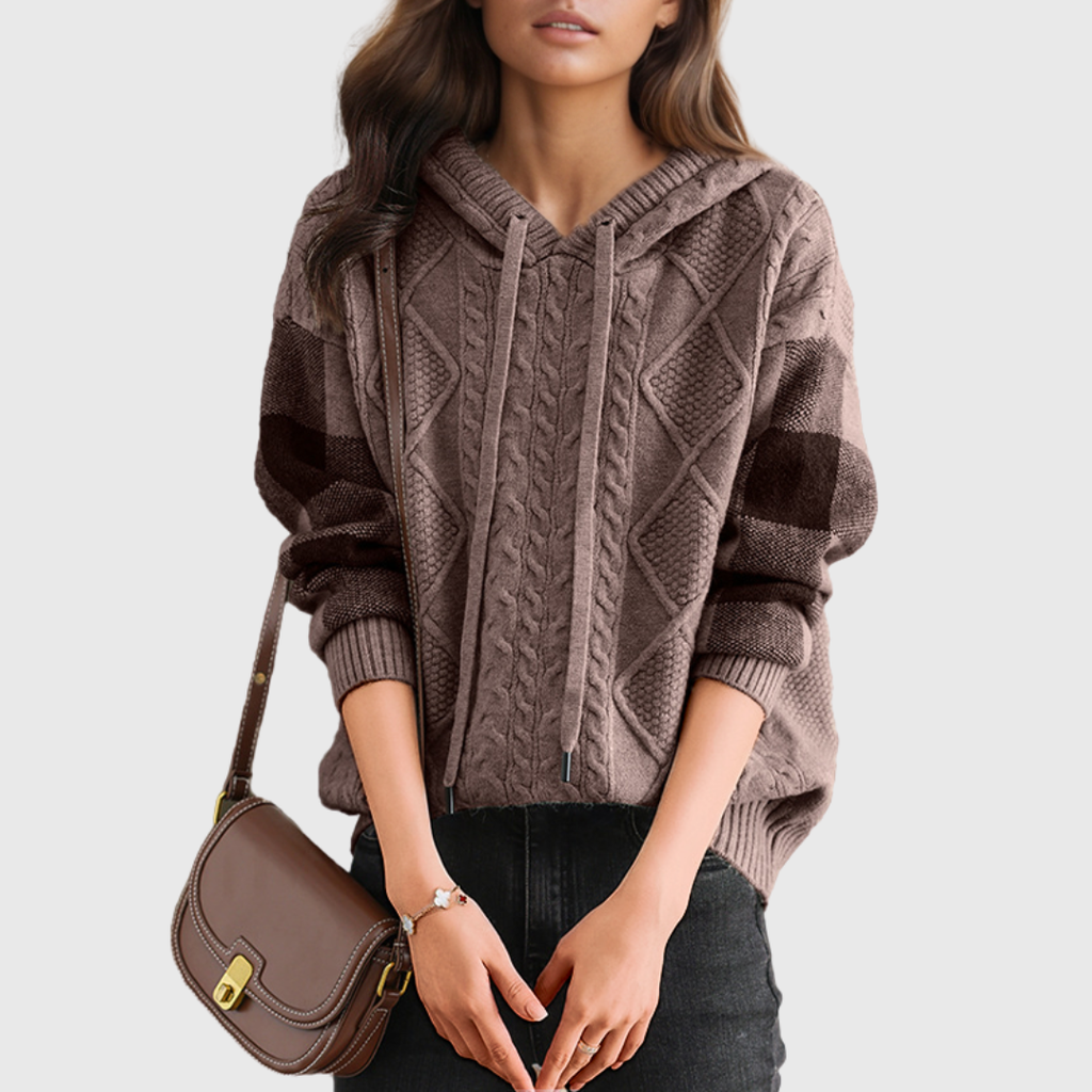 Julie cable knit hooded sweater