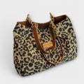 Elodiane leopard print canvas tote bag