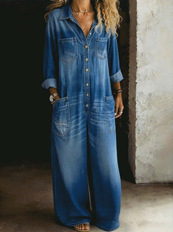 Roxane - Casual Denim Jumpsuit