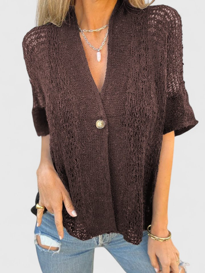 Nina - Elegant Open-Knit Shirt