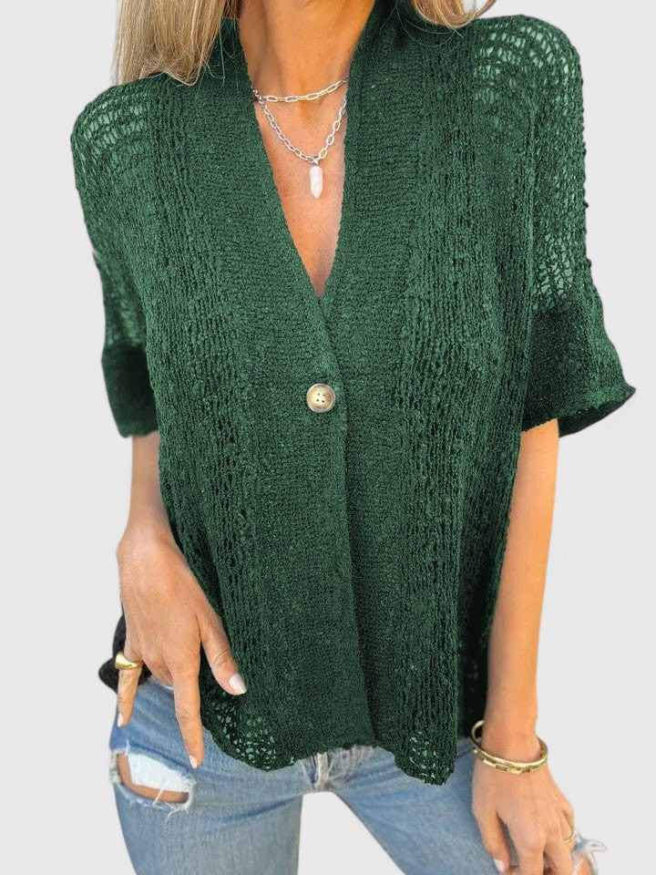 Nina - Elegant Open-Knit Shirt