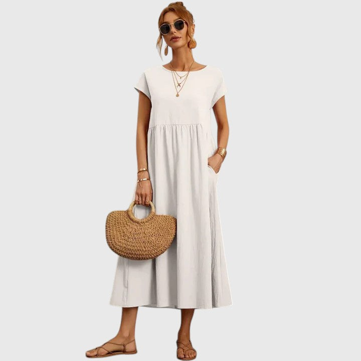 Fenella | Crewneck Pocket Midi Dress