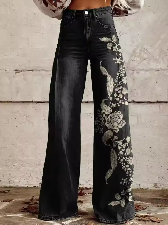Rafaella vintage spirit printed wide-leg pants for women