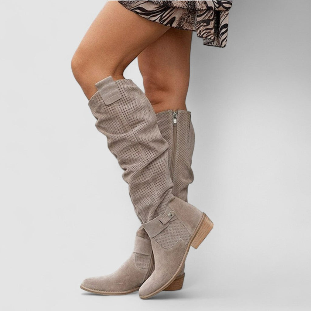 Elise - Suede Western Boots
