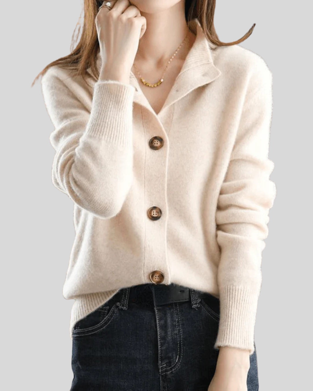 Stephanie - Retro Style Cashmere Cardigan