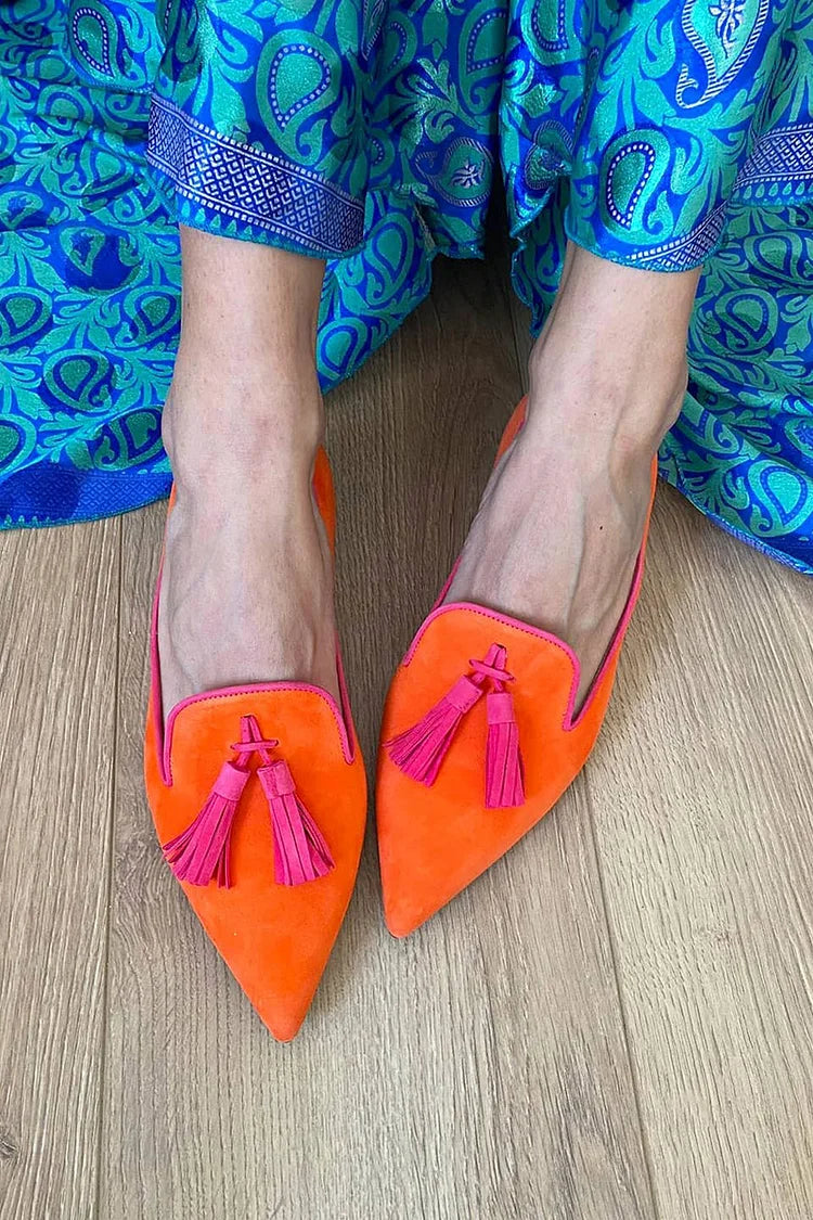 Portia - Boho Fringe Loafers